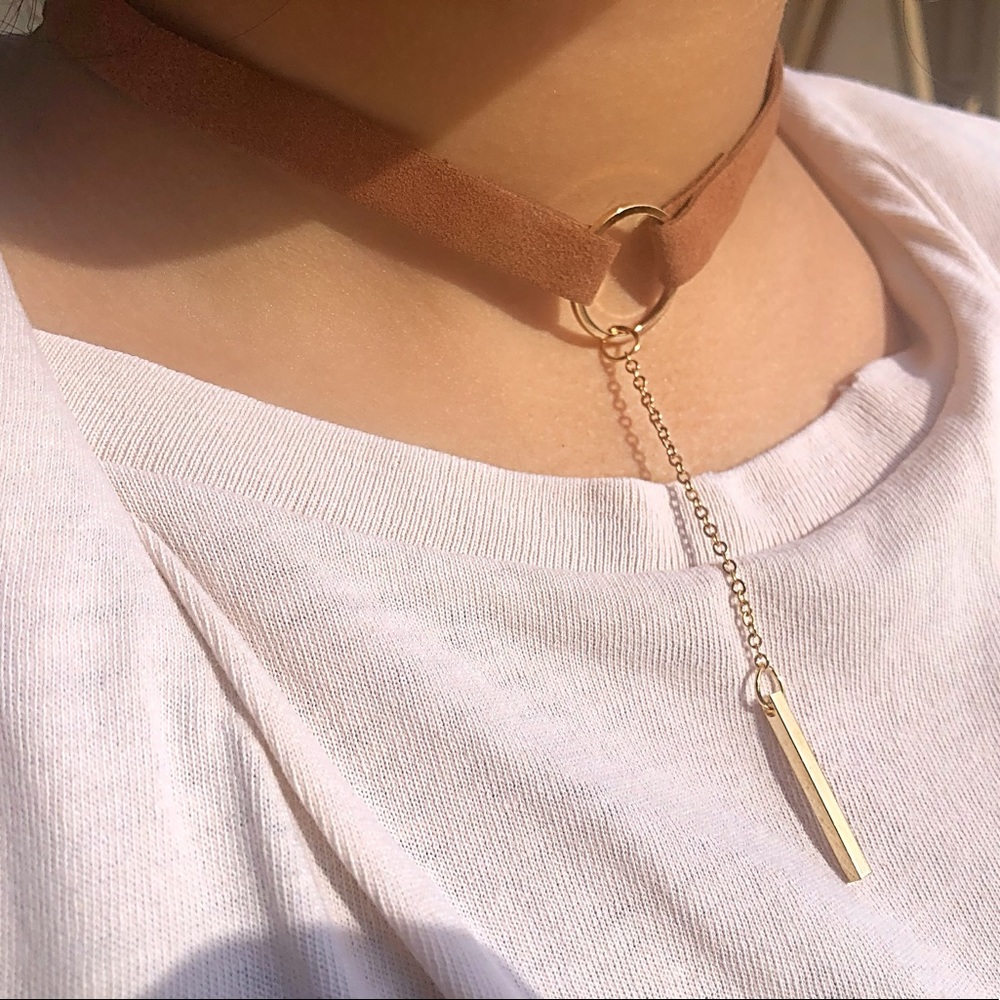 Brown Circle Choker Necklace (4 for $20)